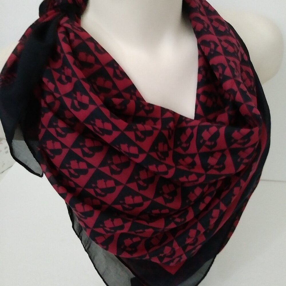 Karl Lagerfeld Paris Burgundy Square Scarf